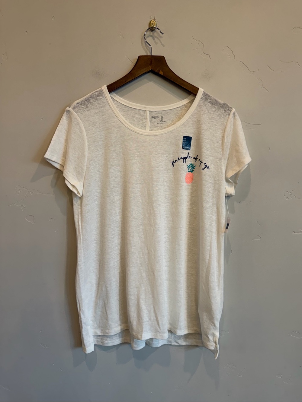 GAP White Linen Blend Pineapple Of My Eye Gap Body Shirt